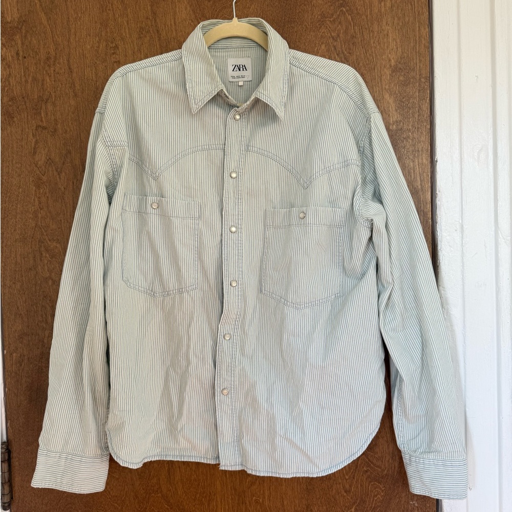 Zara Striped western Button-Up Shirt
